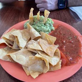 Guacamole and Chips with Salsa