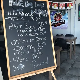 New menu items