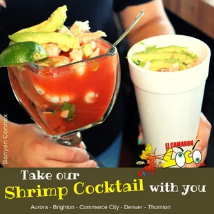 Have to be somewhere? Take our Shrimp Cocktail with you. It's just as good.