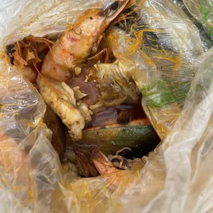 a bag of shrimp