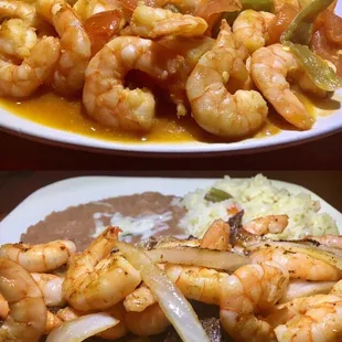 Camarones rancheros y Carne asada con camarones !!