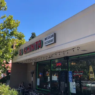 the front of the restaurant