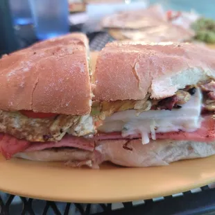 Torta filled with plentiful ingredients.
