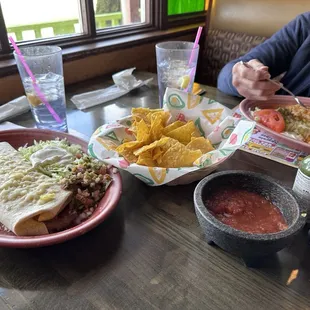 Big Burrito lunch special/ salsa and chips