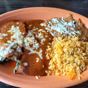 Cheese Enchilada and Stuffed Chili.