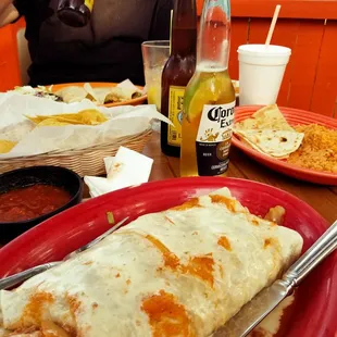 Steak fajita super burrito! It&apos;s a beast and I love it! My kids get the quesadilla meals and the hubby picks something different every time!