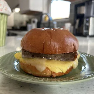Breakfast sandwich with sausage