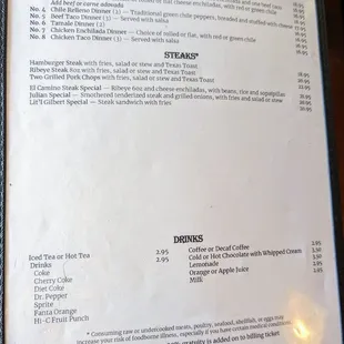 May 2024 menu