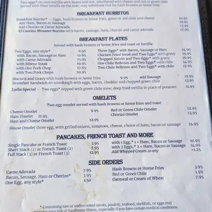 May 2024 menu