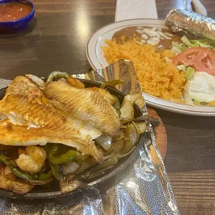 Seafood fajitas