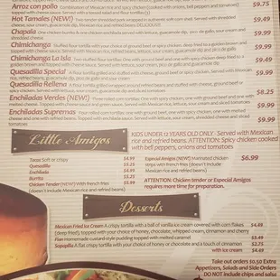 Huge menu with lots of variety for everyone