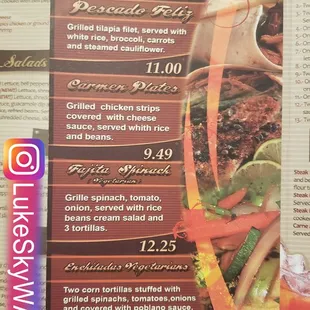 Huge menu with lots of variety for everyone