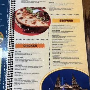 a menu for a mexican restaurant