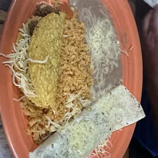 Combo burrito and taco