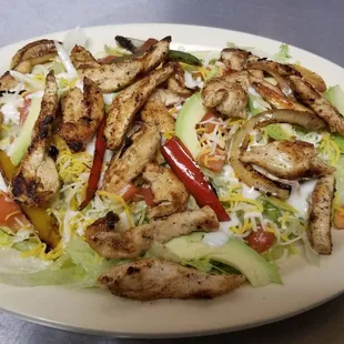 a plate of chicken salad