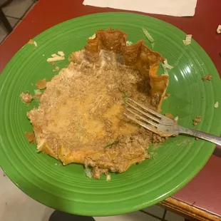 Taco Salad after I ate it.