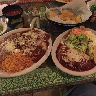 Special Dinner. 2 beef enchiladas, chili relleno, beef taco. YUMMY!