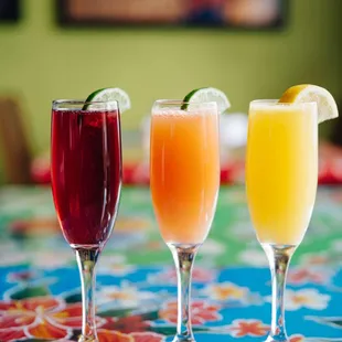 Mimosas for brunch every Saturday and Sunday