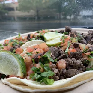 a plate of mexican food