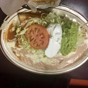 Chicken enchiladas dinner