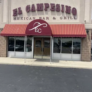 the front of the restaurant