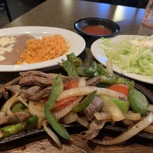 Steak fajitas = amazing value for lunch