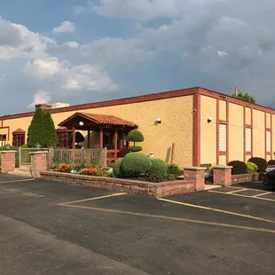 a car parked in front of a building