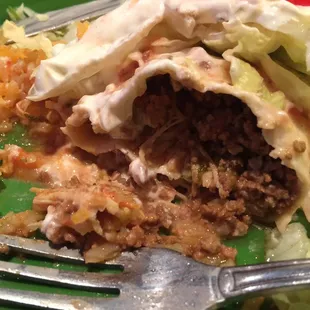 Super burrito.... More beef than chicken but very tasty