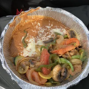 Vegetable fajitas to go