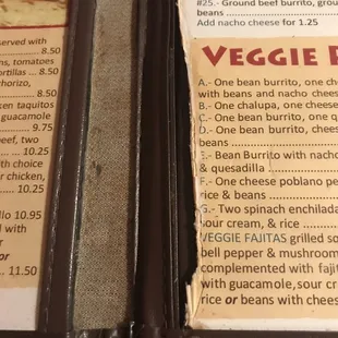 Not so pleasant looking menu for a restaurant