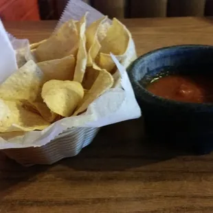 Fresh warm chips and great salsa
