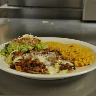 a plate of mexican food
