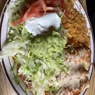 a plate of mexican food