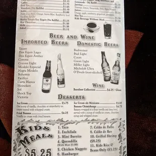 menu