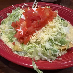 Enchiladas Cancun - pollo/carne/spinach lunch menu