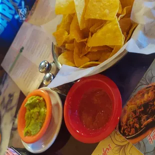 Chips, guac and salsa