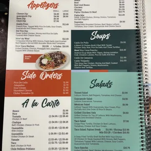 Menu page 1/9