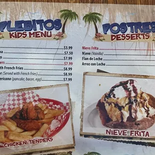 Kids Menu 10/2/22