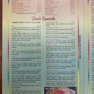 the menu