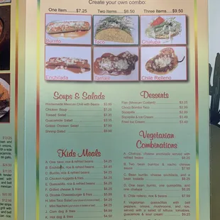 menu and prices