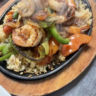 Shrimp fajitas