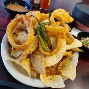 Tierra &amp; Mar botana for two.  Three of us ate and brought home enough for another meal.