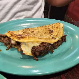 Lots of meat in the birria tacos