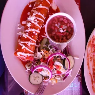 Veggie enchilada the best ever. Great food