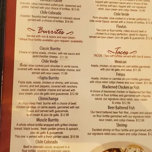 menu