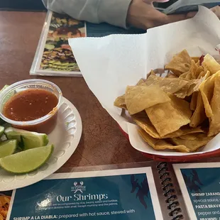 Complimentary chips and salsa