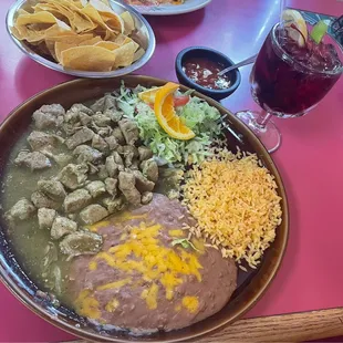 Pork carnitas and red sangria