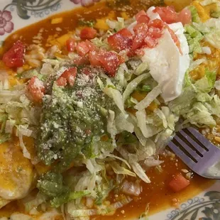 a plate of mexican food