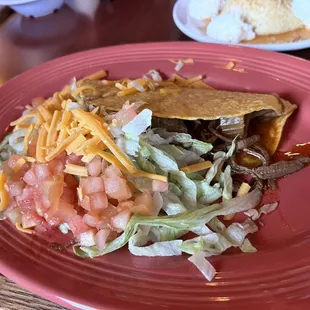 a plate of mexican food