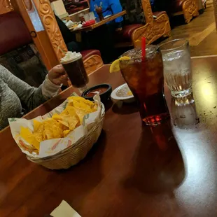 Always chips and salsa. The owner brings my wife some bean dip. Always generous and attentive!